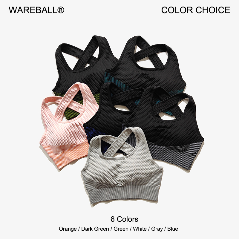 Running Belt - WAREBALL 6-Farben-Yoga-Sport-BH, sexy Rücken, gepolstert, Kreuzträger,