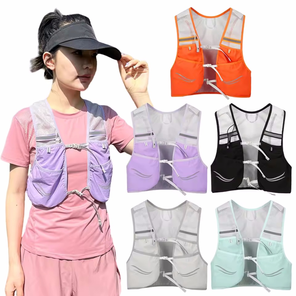 Hydration Vest - Reflektierende Laufweste Hydratation Lauf Brusttasche Ultraleichte