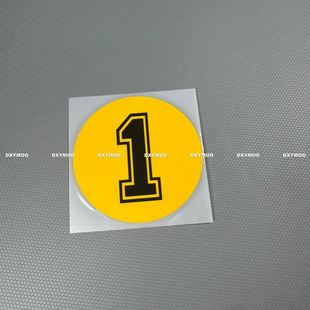 Race Bib - Gelbe Rennnummer 0-9 Wasserdichter Vinyl-Aufkleber, Dekor-Dekal