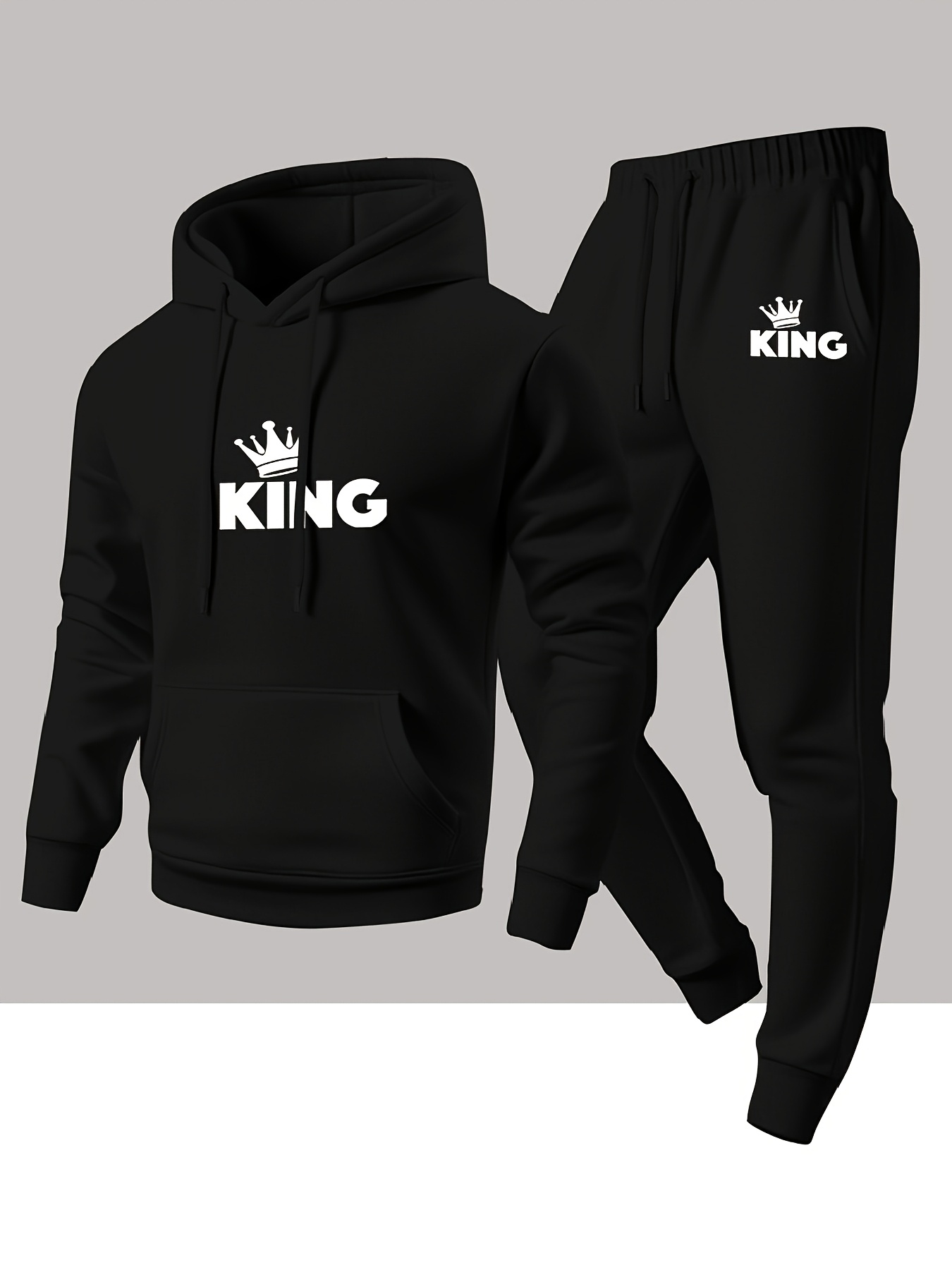 Joggers Pants - 2026Men KING Hoodie & Jogginghose Set