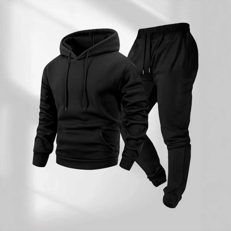Joggers Pants - Herren Frühling Herbst Einfarbiger Fleece-Hoodie Jogginghose